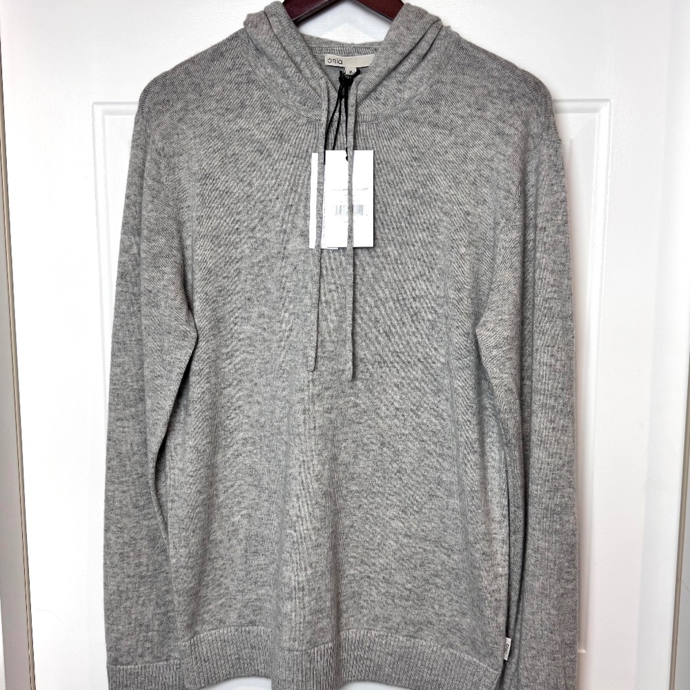 NWT Onia Cashmere Hooded Pullover Heather Gray Size Medium